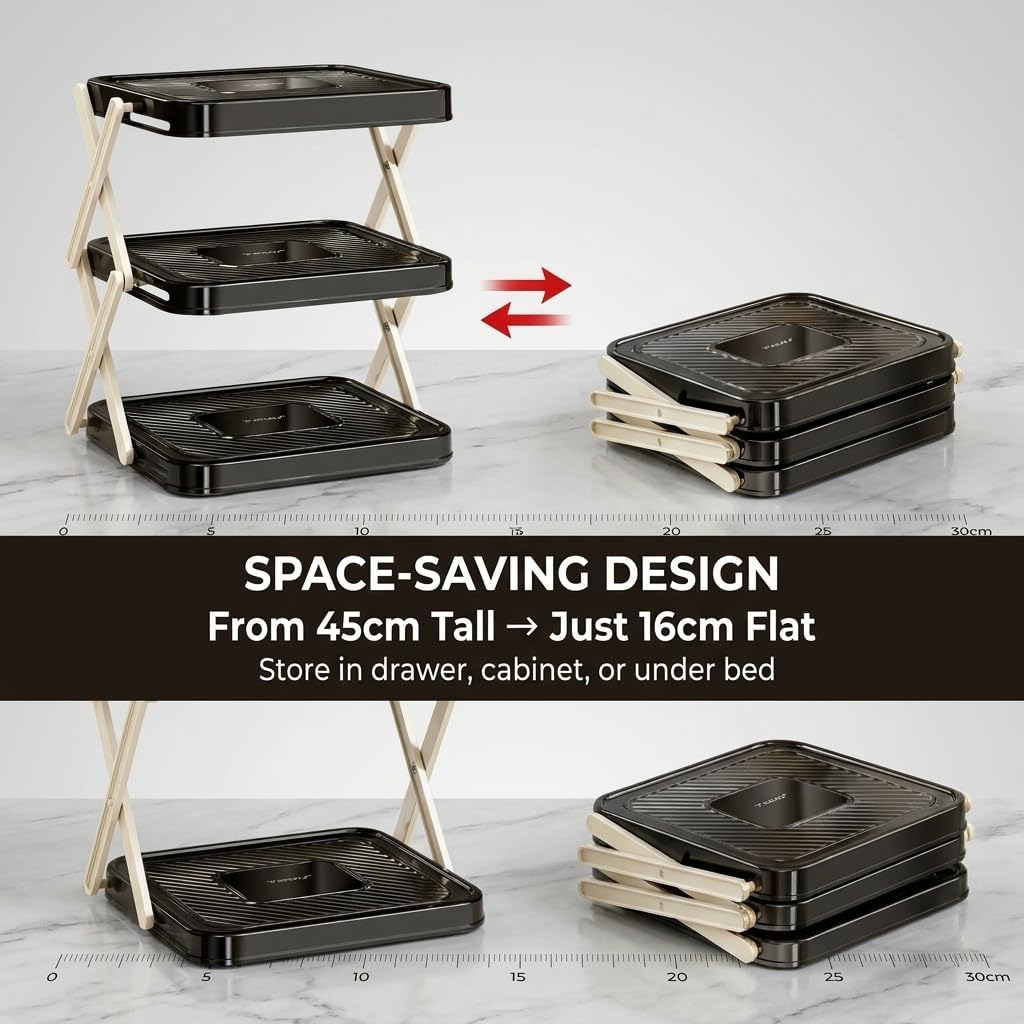 Foldable 3-Layer Rack Organizer