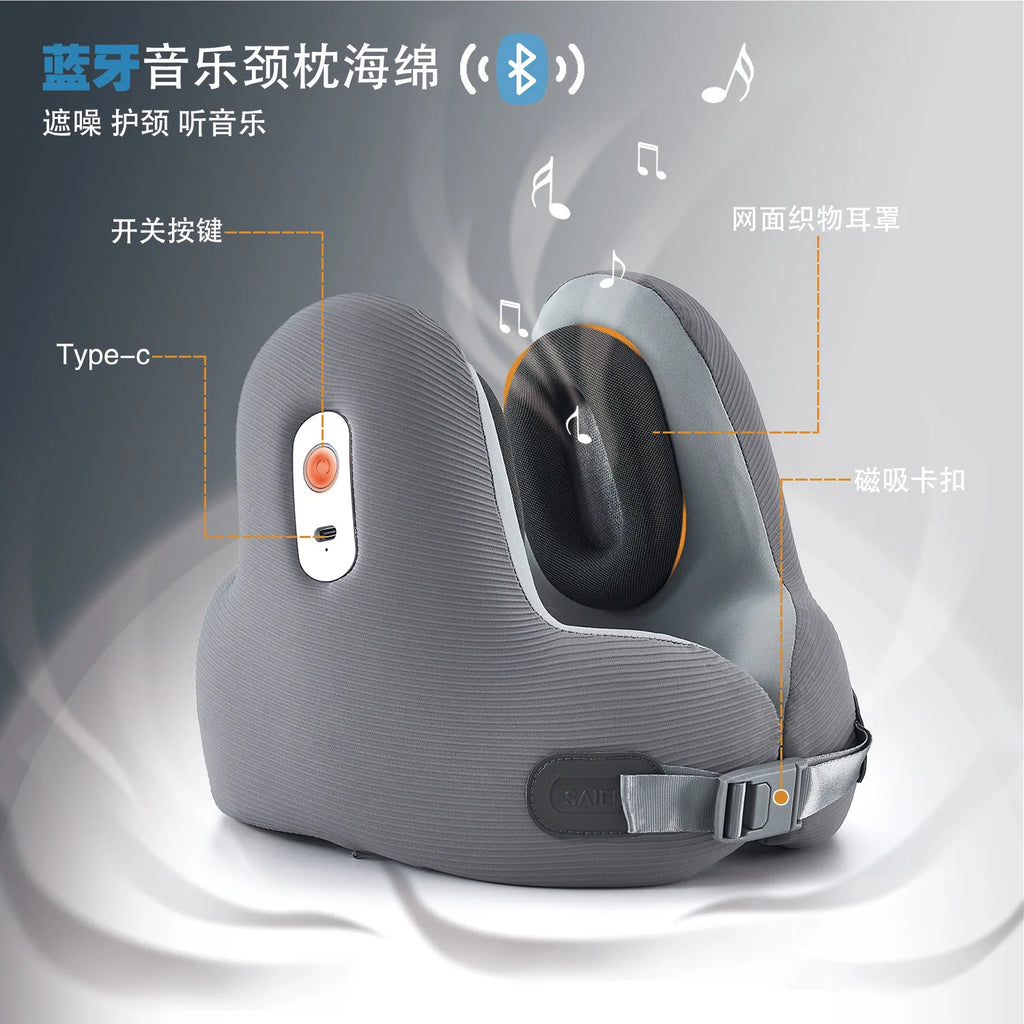 Premium Travel Neck Pillow with Bluetooth Headset