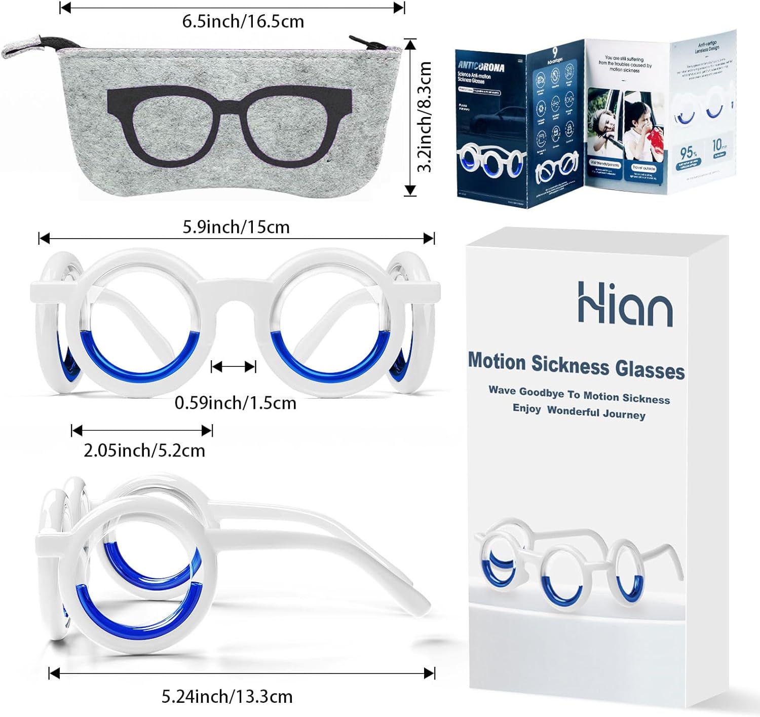 Foldable Anti-Motion Sickness Glasses