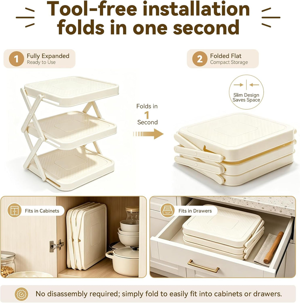 Foldable 3-Layer Rack Organizer