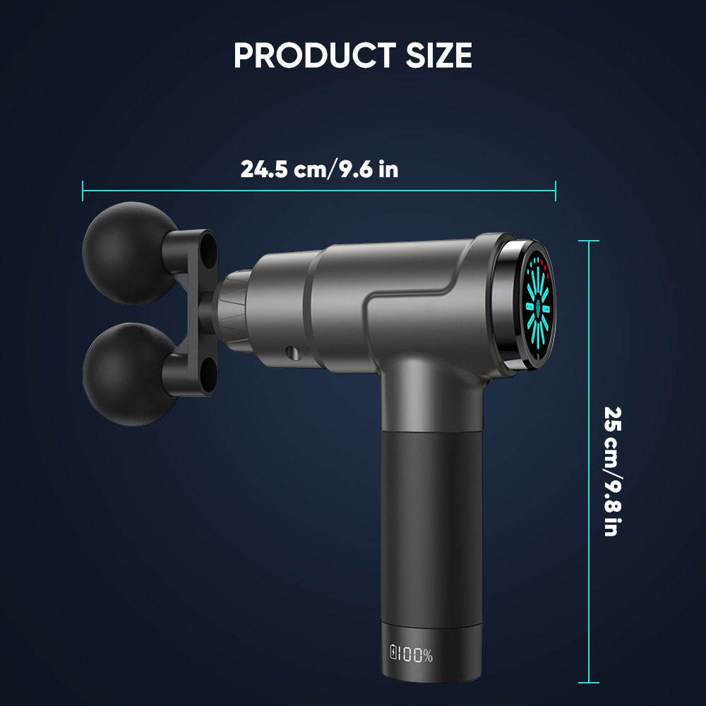 Double Head Deep Tissue Massager Gun With Touch Control