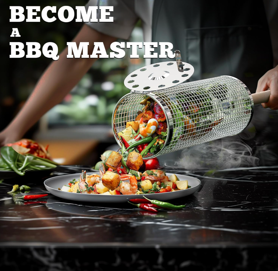 Rolling Grilling Baskets For Outdoor Grill