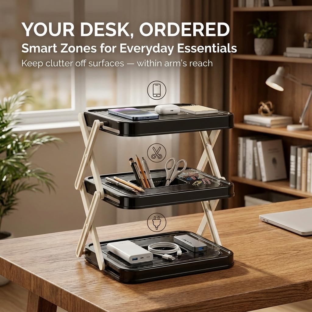 Foldable 3-Layer Rack Organizer