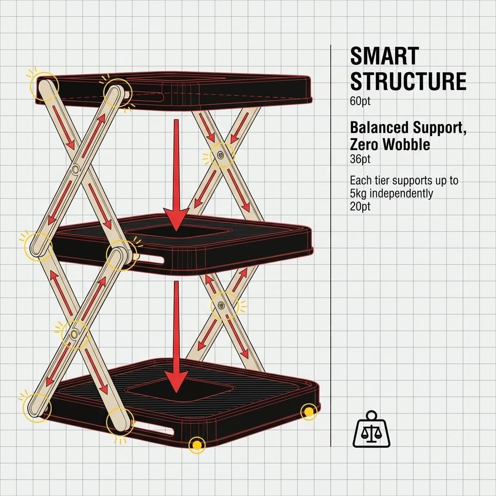 Foldable 3-Layer Rack Organizer