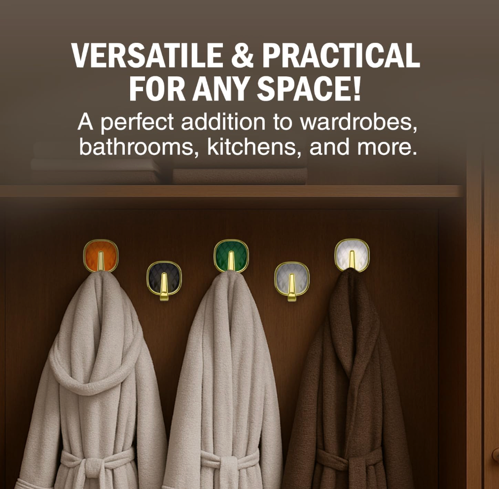 Heavy-Duty Adhesive Storage Hooks (Pack of 4)