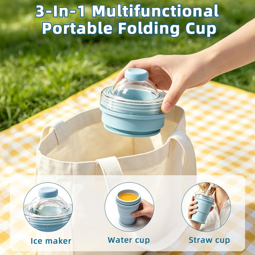 Collapsible Silicone Ice Ball Maker Cup