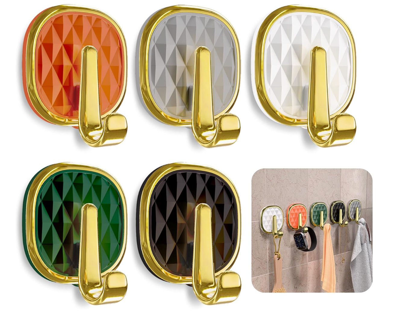 Heavy-Duty Adhesive Storage Hooks (Pack of 4)