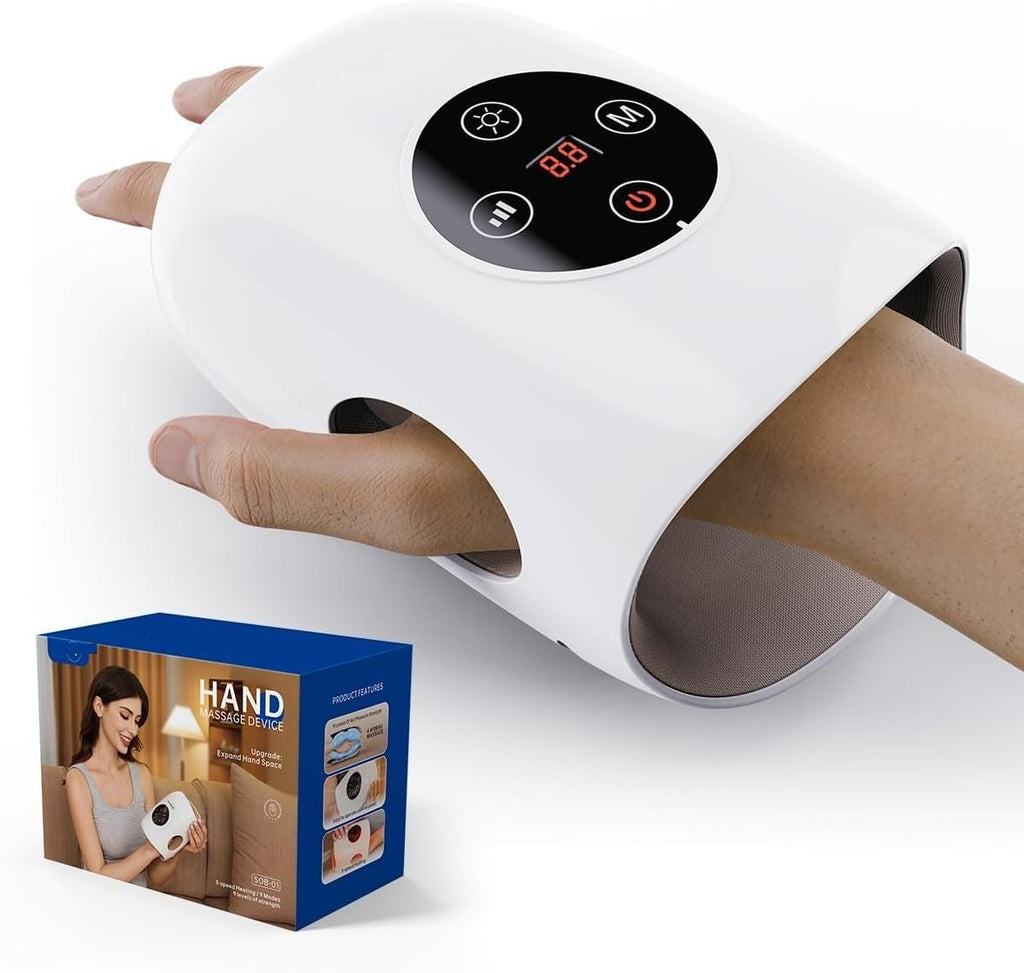 Cordless Hand Massager with Heating & Airbag Kneading Technology