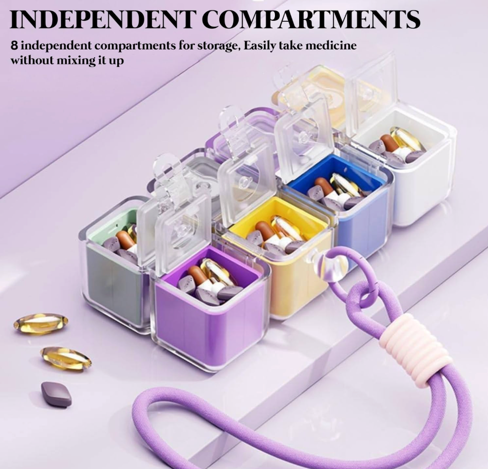 Portable Rubik’s Cube-Shaped Pill Box