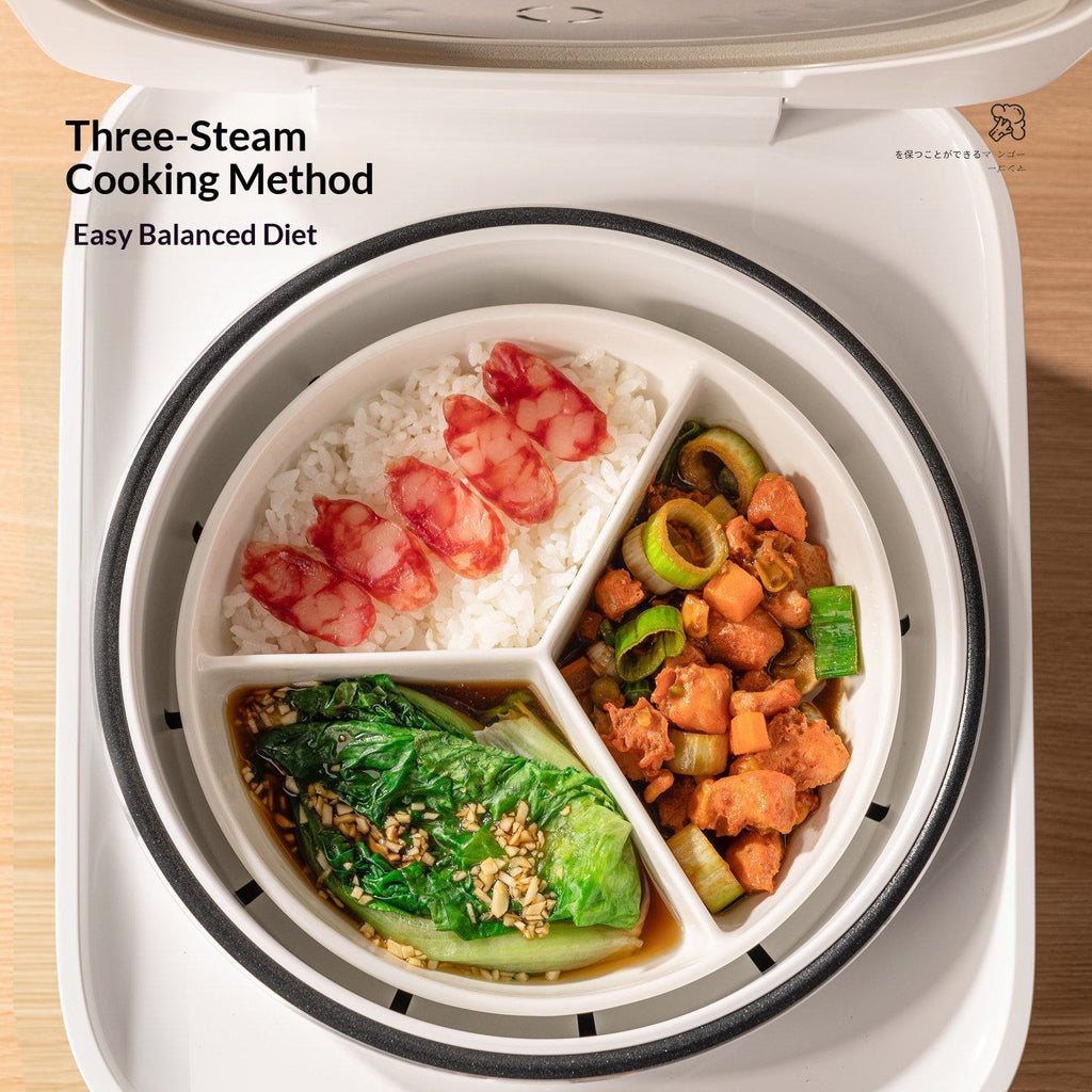 3 Compartment Steaming Ceramic Plate