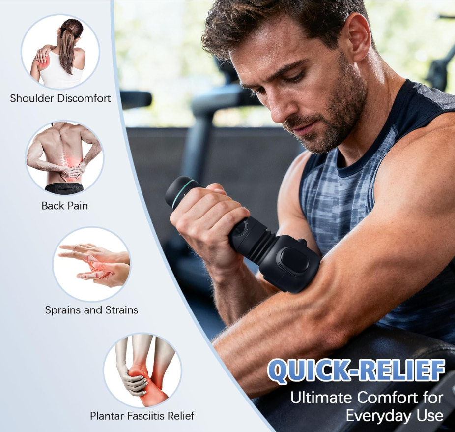 Hand-Held Deep‑Tissue Muscle Therapy Massager