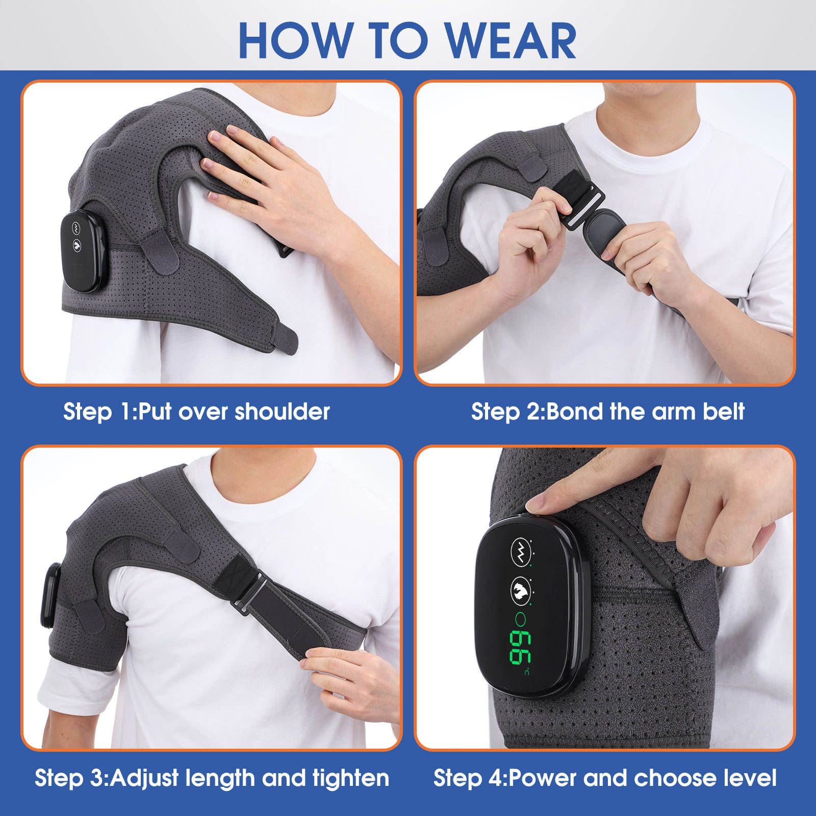 2-In-1 Electric Heated Physiotherapy Shoulder Massager Belt