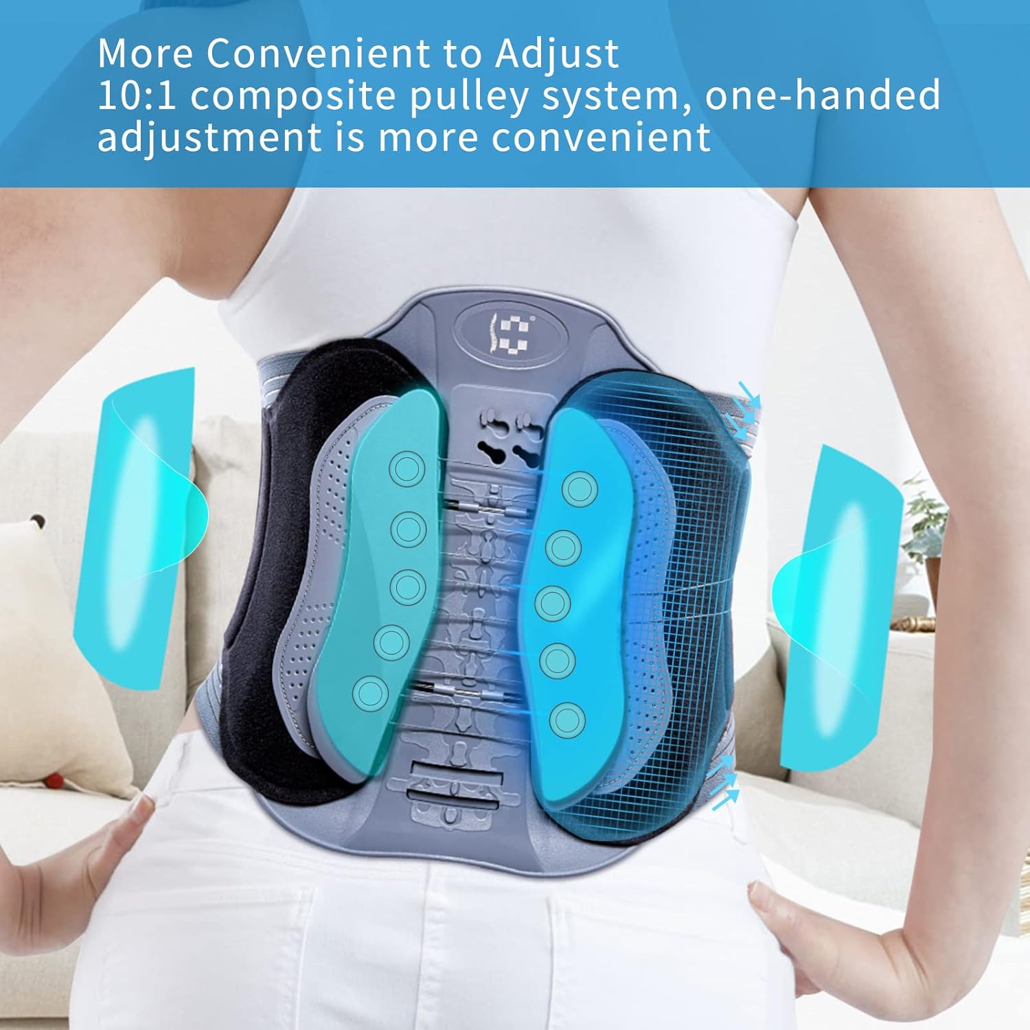 Adjustable Lumbar Belt with Breathable Pad