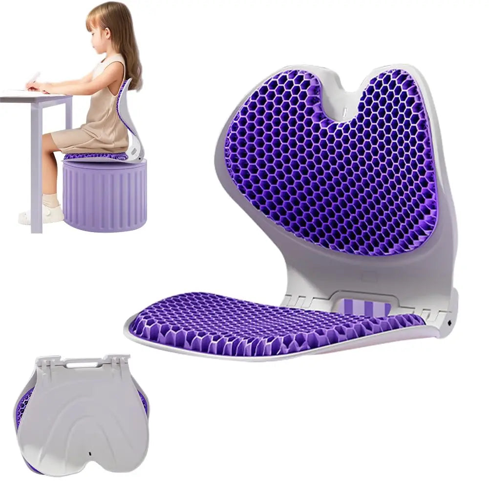 Gel Cushion With Foldable Lumbar Support Seat