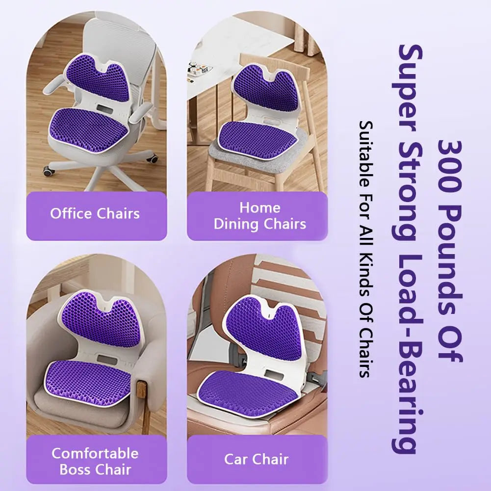Gel Cushion With Foldable Lumbar Support Seat