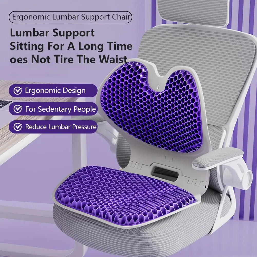 Gel Cushion With Foldable Lumbar Support Seat