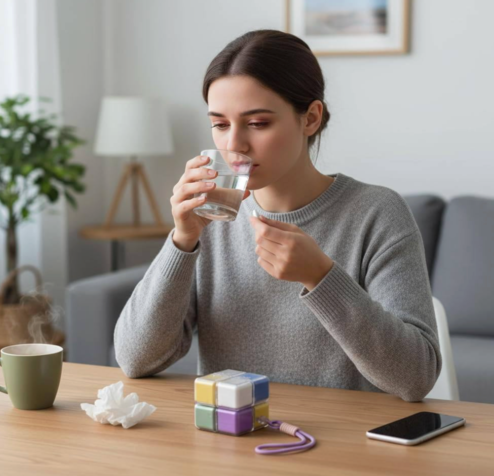Portable Rubik’s Cube-Shaped Pill Box