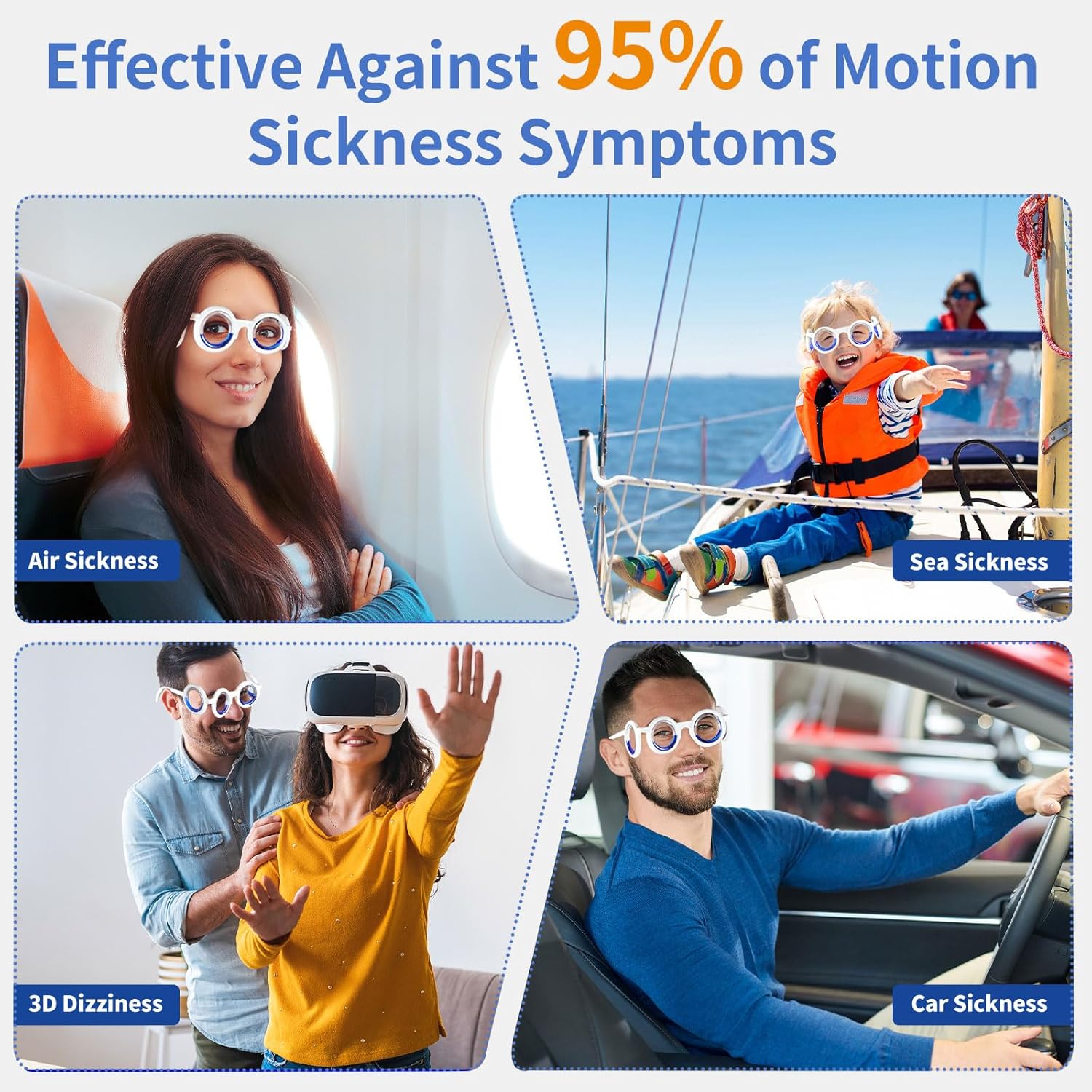 Foldable Anti-Motion Sickness Glasses