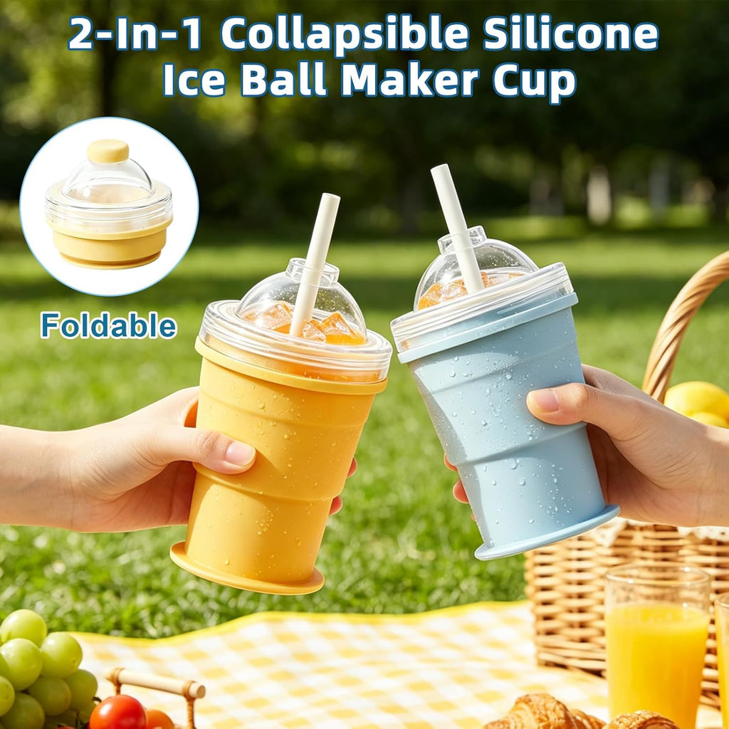 Collapsible Silicone Ice Ball Maker Cup