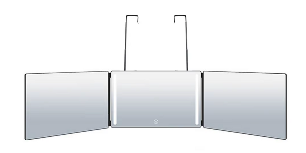 Trifold Adjustable Hanging Mirror With LED Light