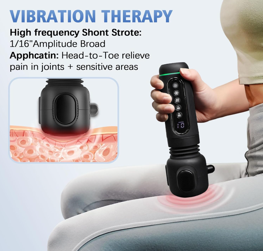 Hand-Held Deep‑Tissue Muscle Therapy Massager