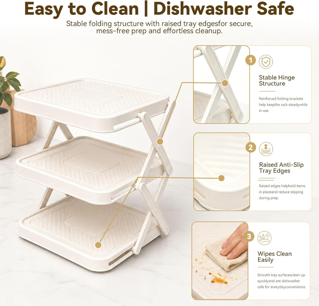 Foldable 3-Layer Rack Organizer