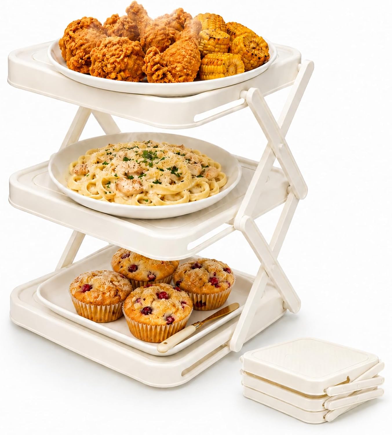 Foldable 3-Layer Rack Organizer