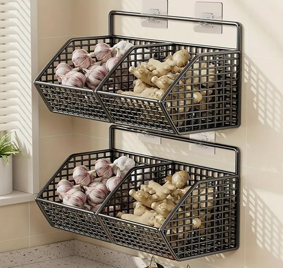 2 in 1 Wall Mounted Hanging Storage Rack
