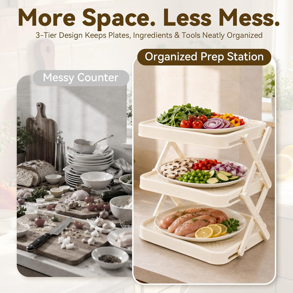 Foldable 3-Layer Rack Organizer