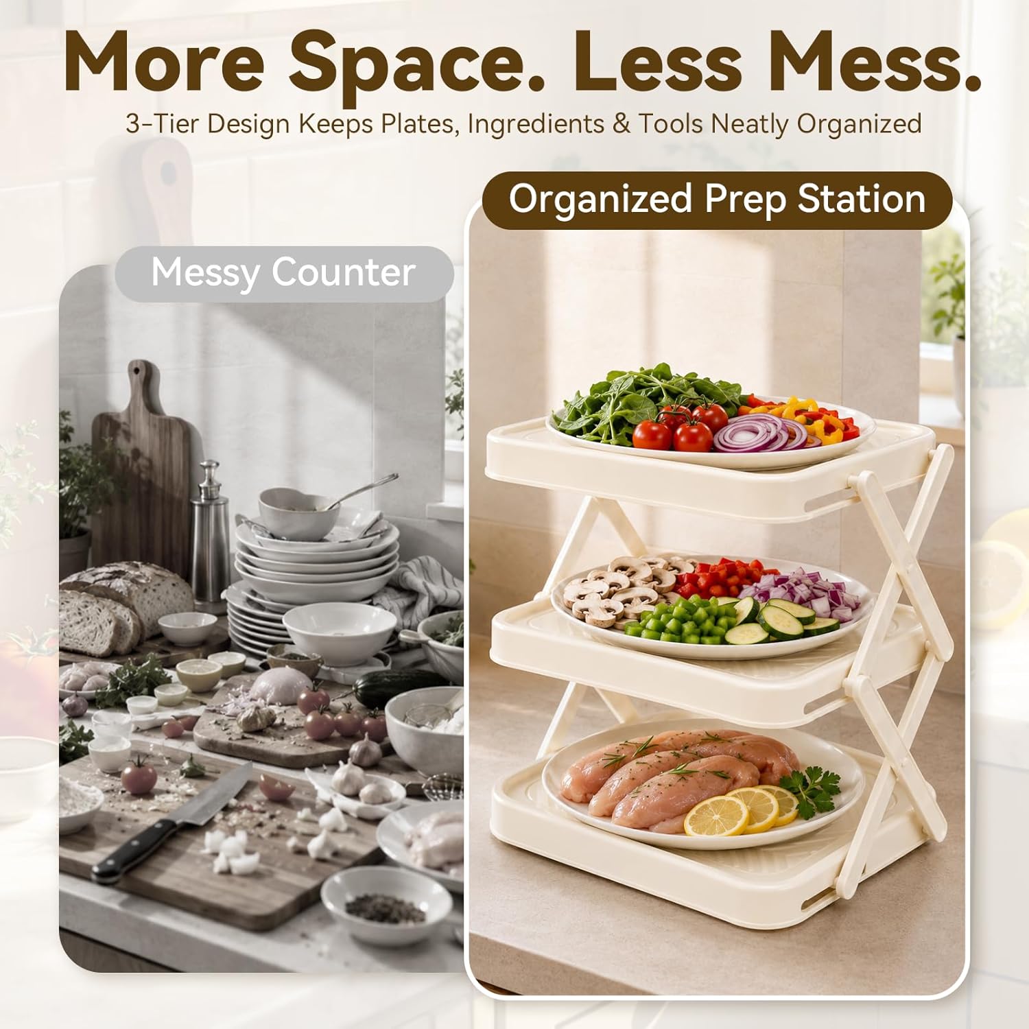Foldable 3-Layer Rack Organizer