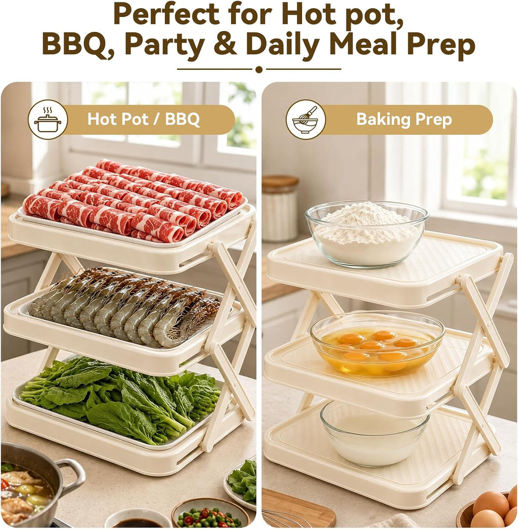 Foldable 3-Layer Rack Organizer